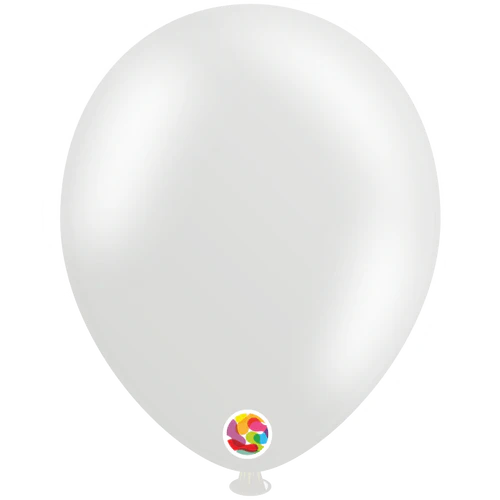Metallic Pearl White 10″ Latex Balloons by Balloonia from Instaballoons