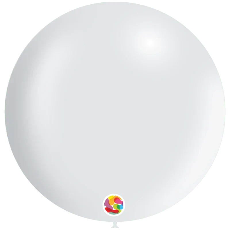 Metallic White 24″ Latex Balloons by Balloonia from Instaballoons