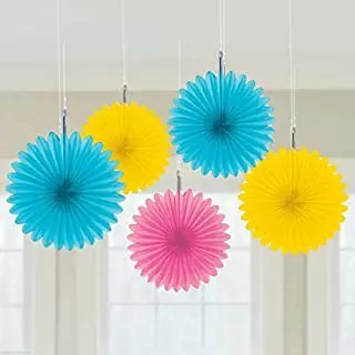 Mini Fan Decoration Rainbow by Amscan from Instaballoons