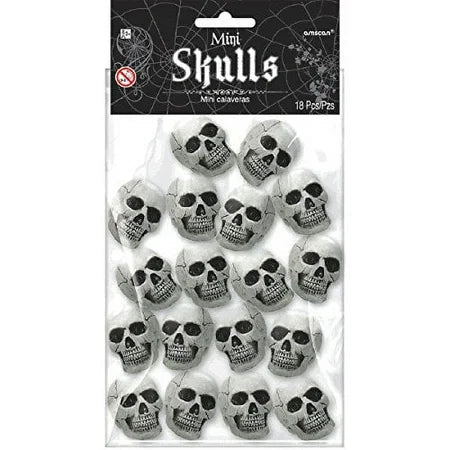 Mini Skulls - White/Black (18ct) - Amscan