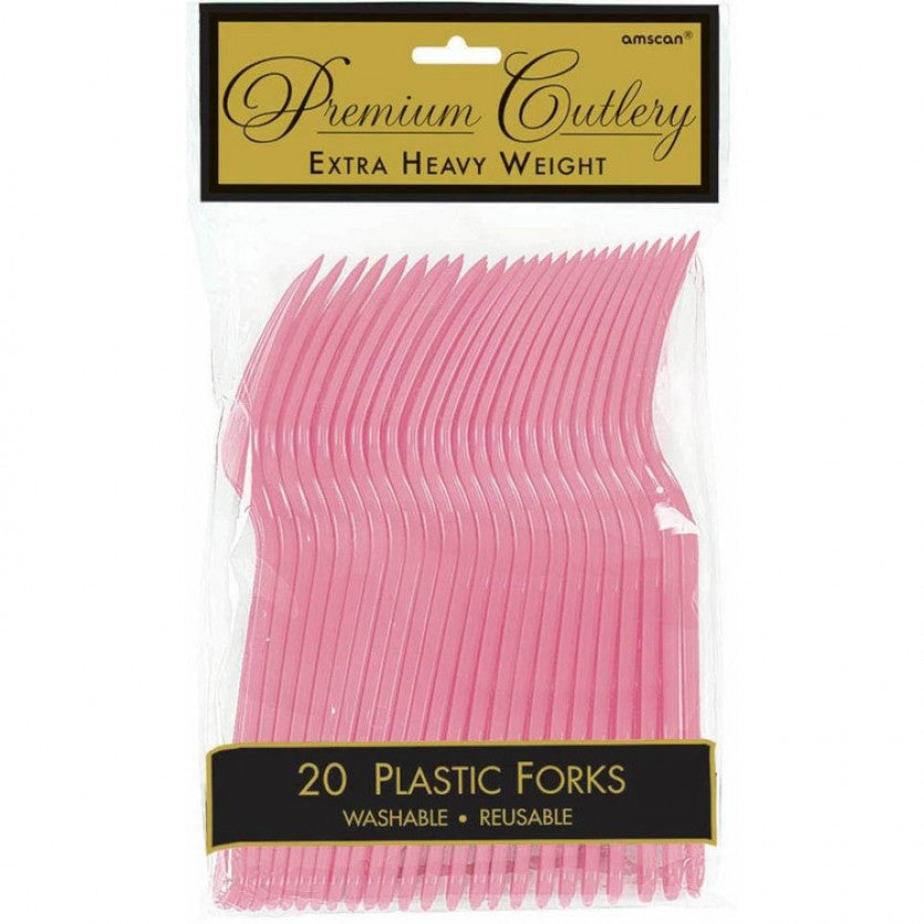 New Pink Plastic Forks by Amscan from Instaballoons