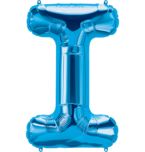 Northstar Mylar & Foil Blue Letter I 34" Balloon