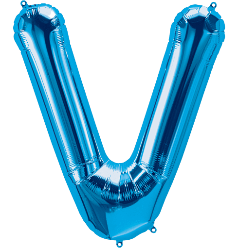Blue Letter V 34" Balloon