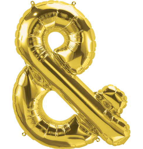 Gold & (Ampersand) 34" Foil Balloon