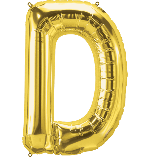 Northstar Mylar & Foil Gold Letter D 34" Balloon