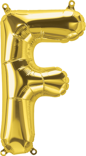 Northstar Mylar & Foil Gold Letter F 16" Balloon