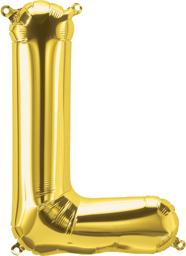 Northstar Mylar & Foil Gold Letter L 16" Balloon