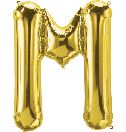 Northstar Mylar & Foil Gold Letter M 34" Balloon