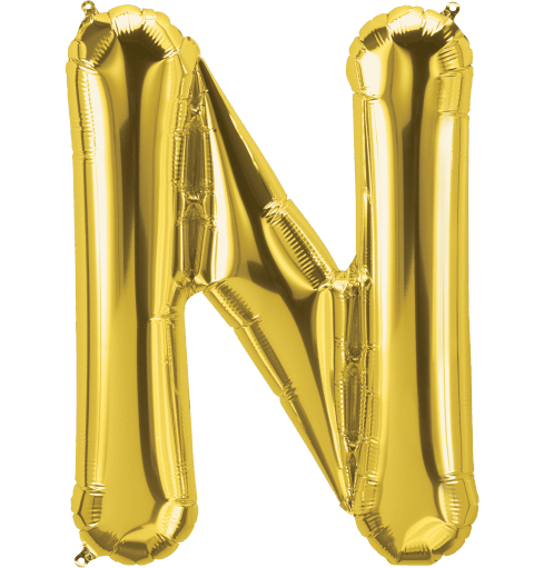 Gold Letter N 34" Balloon