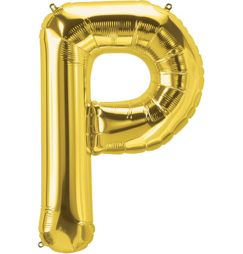 Northstar Mylar & Foil Gold Letter P 34" Balloon