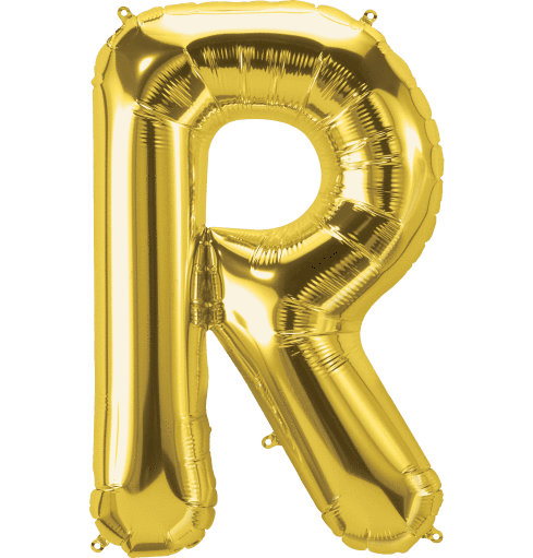 Northstar Mylar & Foil Gold Letter R 34" Balloon