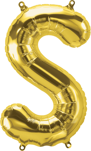 Northstar Mylar & Foil Gold Letter S 16" Balloon