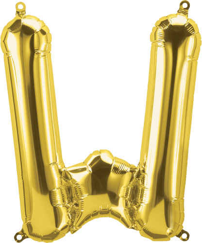 Northstar Mylar & Foil Gold Letter W 16" Balloon
