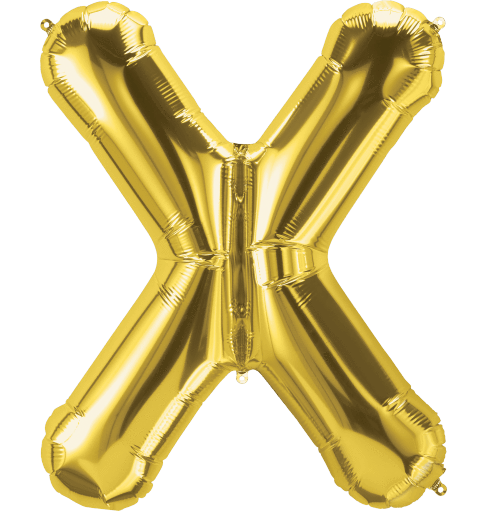 Northstar Mylar & Foil Gold Letter X 34" Balloon