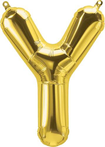 Northstar Mylar & Foil Gold Letter Y 16" Balloon
