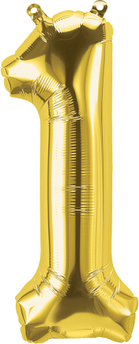 Gold Number 1 (One) 16" Balloon