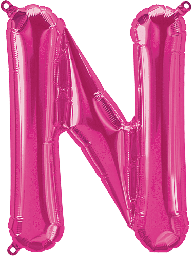 Northstar Mylar & Foil Magenta Letter N 16" Balloon