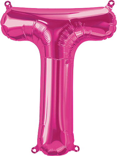 Northstar Mylar & Foil Magenta Letter T 16" Balloon