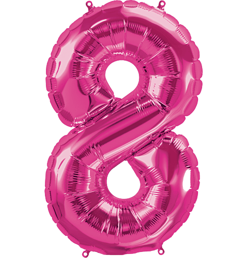 Northstar Mylar & Foil Magenta Number 8 (Eight) 34" Balloon
