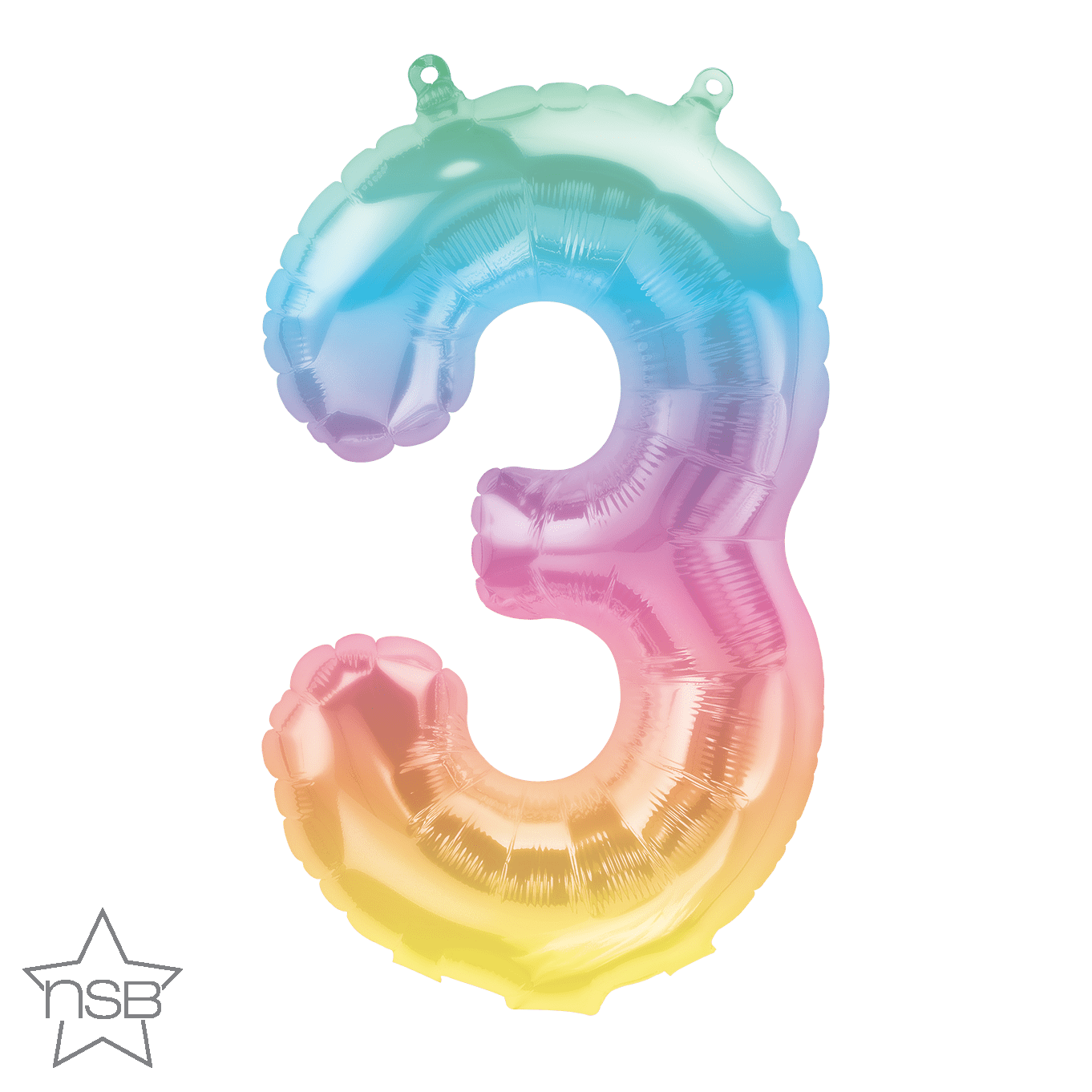Northstar Mylar & Foil Number 3 Jelli Ombre 16″ Balloon