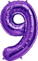 Purple Number 9 34″ Balloon