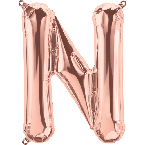 Northstar Mylar & Foil Rose Gold Letter N 16" Balloon