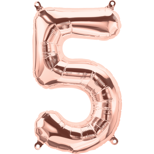Rose Gold Number 5 (Five) 16" Balloon