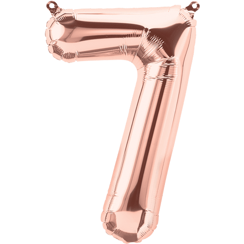 Northstar Mylar & Foil Rose Gold Number 7 (Seven) 16" Balloon
