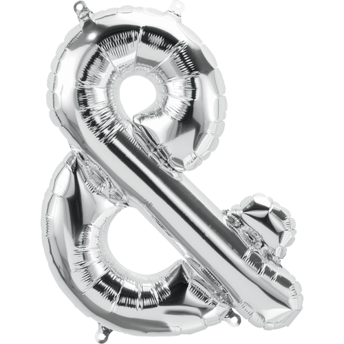 Northstar Mylar & Foil Silver Ampersand 16" Balloon
