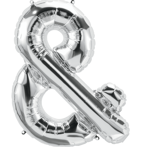 Northstar Mylar & Foil Silver Ampersand 34″ Balloon