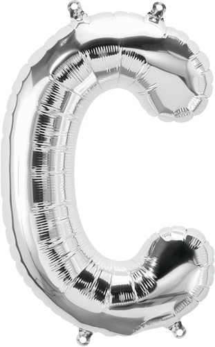 Northstar Mylar & Foil Silver Letter C 16" Balloon