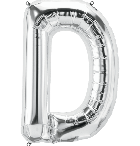 Northstar Mylar & Foil Silver Letter D 34" Balloon