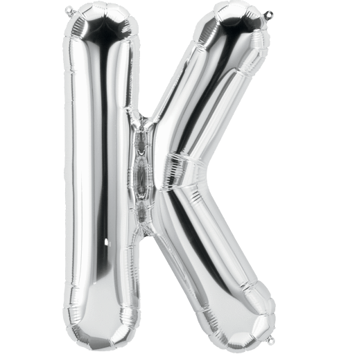 Northstar Mylar & Foil Silver Letter K 34" Balloon