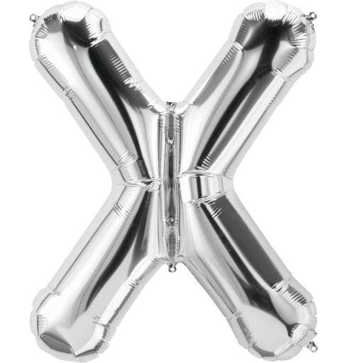 Northstar Mylar & Foil Silver Letter X 34" Balloon