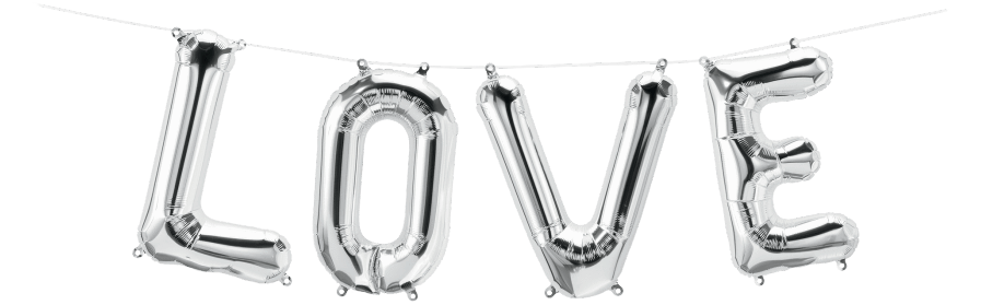 Northstar Mylar & Foil Silver Love Kit 16" Balloon