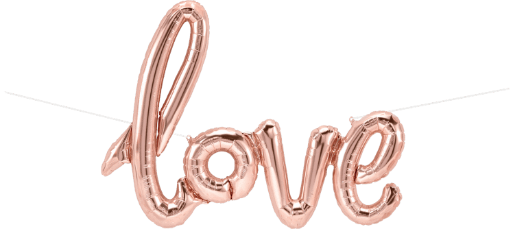 Rose Gold Love Script 40" Balloon