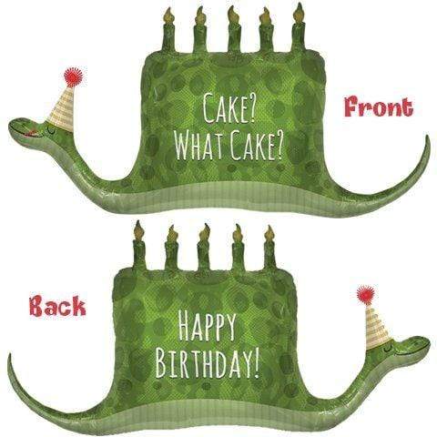 Snake Eating Cake Happy Birthday 47″ Wide Foil Balloon