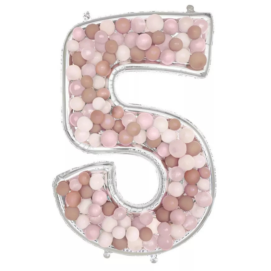 Number 5 BalloonFormz Silver 54″ Foil Balloon by Anagram from Instaballoons