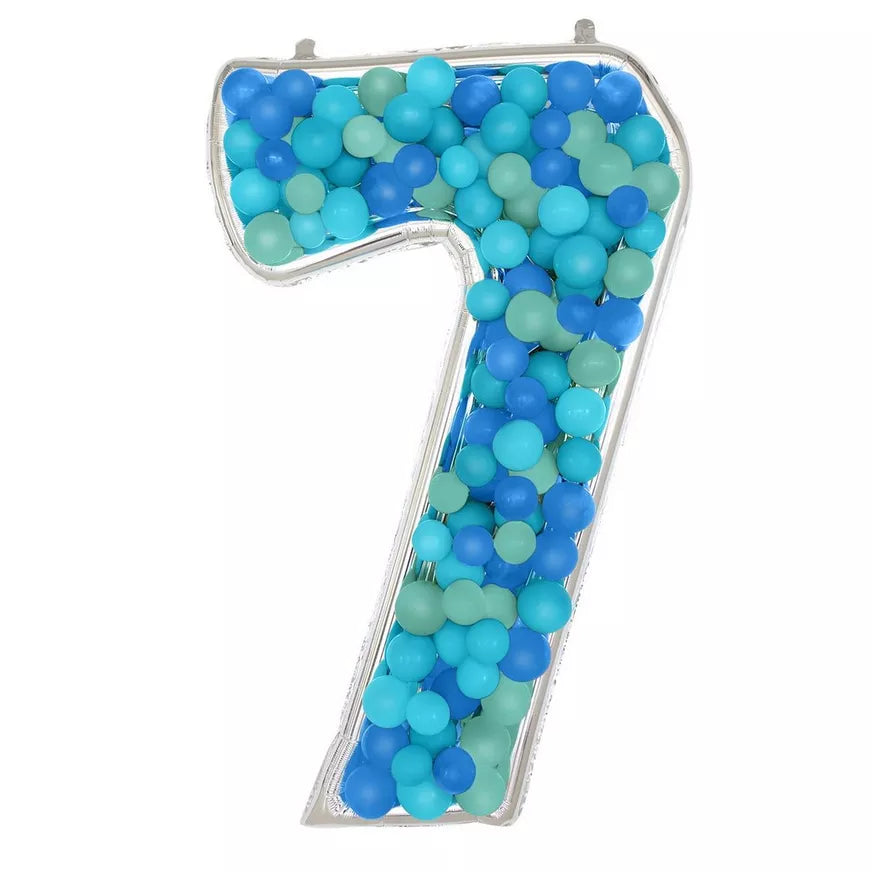 Number 7 BalloonFormz Silver 54″ Foil Balloon by Anagram from Instaballoons