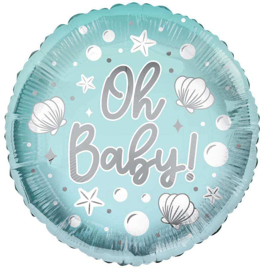 Oh Baby! Blue 18″ Foil Balloon by Convergram from Instaballoons