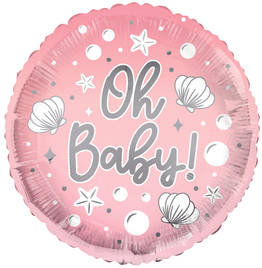 Oh Baby! Pink 18″ Foil Balloon by Convergram from Instaballoons