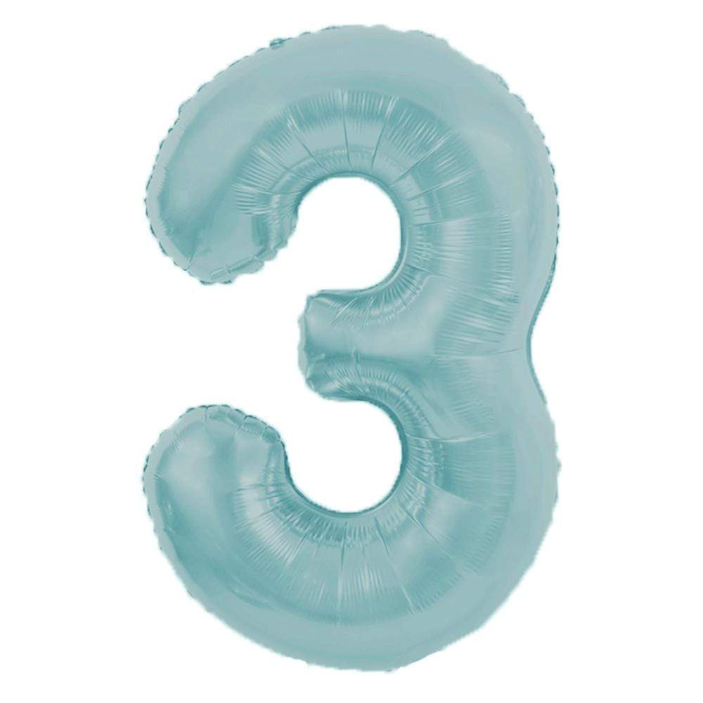 Party America Mylar & Foil Light Blue Number 3 34″ Balloon