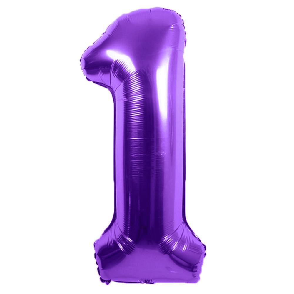 Party America Mylar & Foil Purple Number 1 Metallic 34″ Balloon