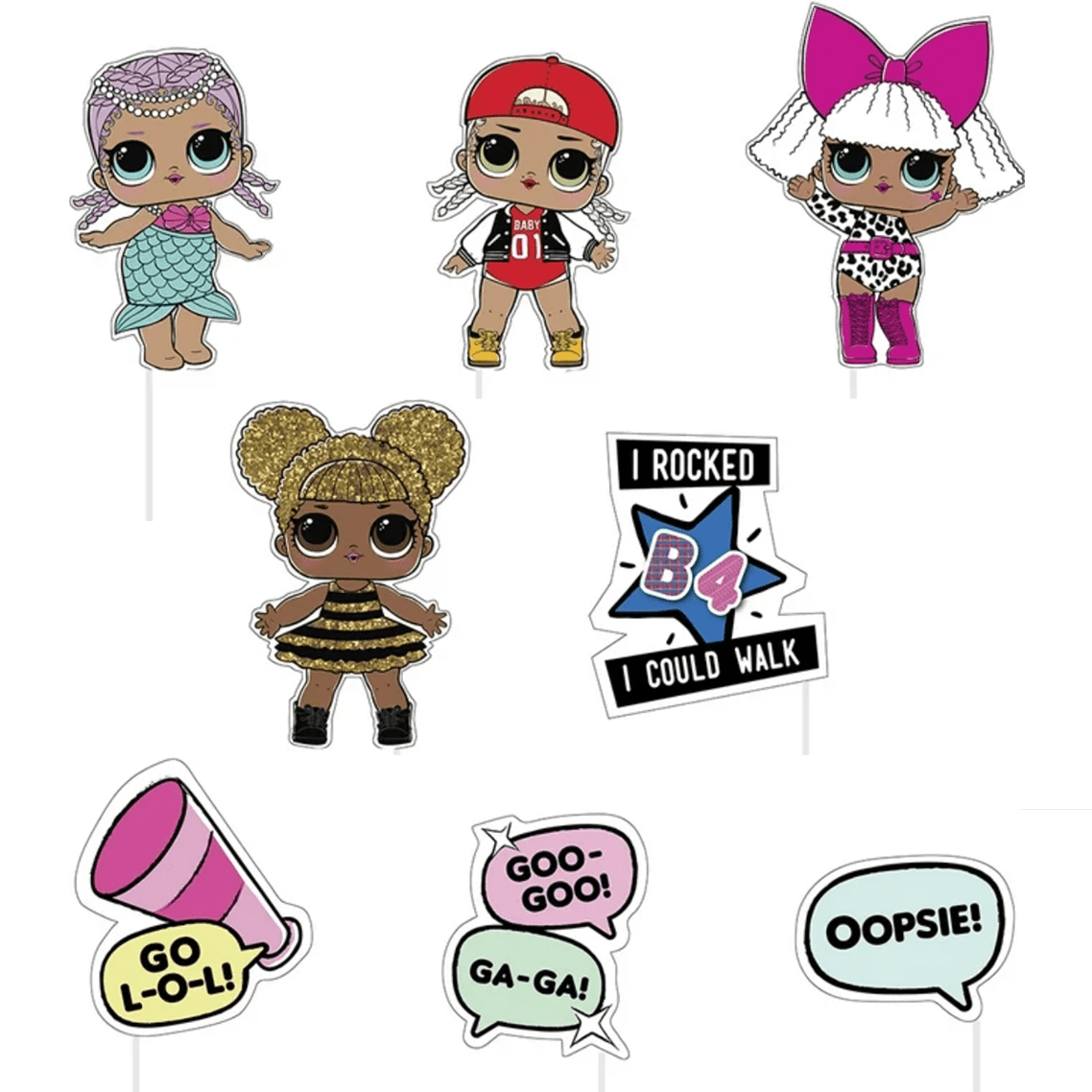 Photo Booth Props - LOL Surprise (8ct) - Unique
