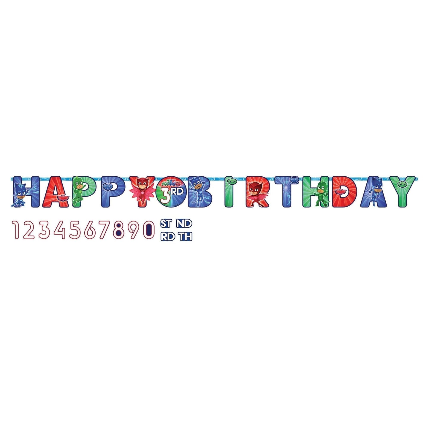 PJ Masks Jumbo Add-An-Age Letter Banner - Amscan