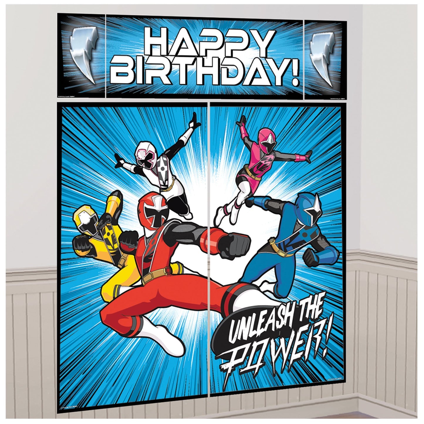 Power Rangers Ninja Steel Birthday Backdrop by Amscan from Instaballoons