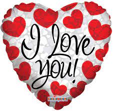 PR ILY Prismatic Hearts 18″ Foil Balloon by Convergram from Instaballoons