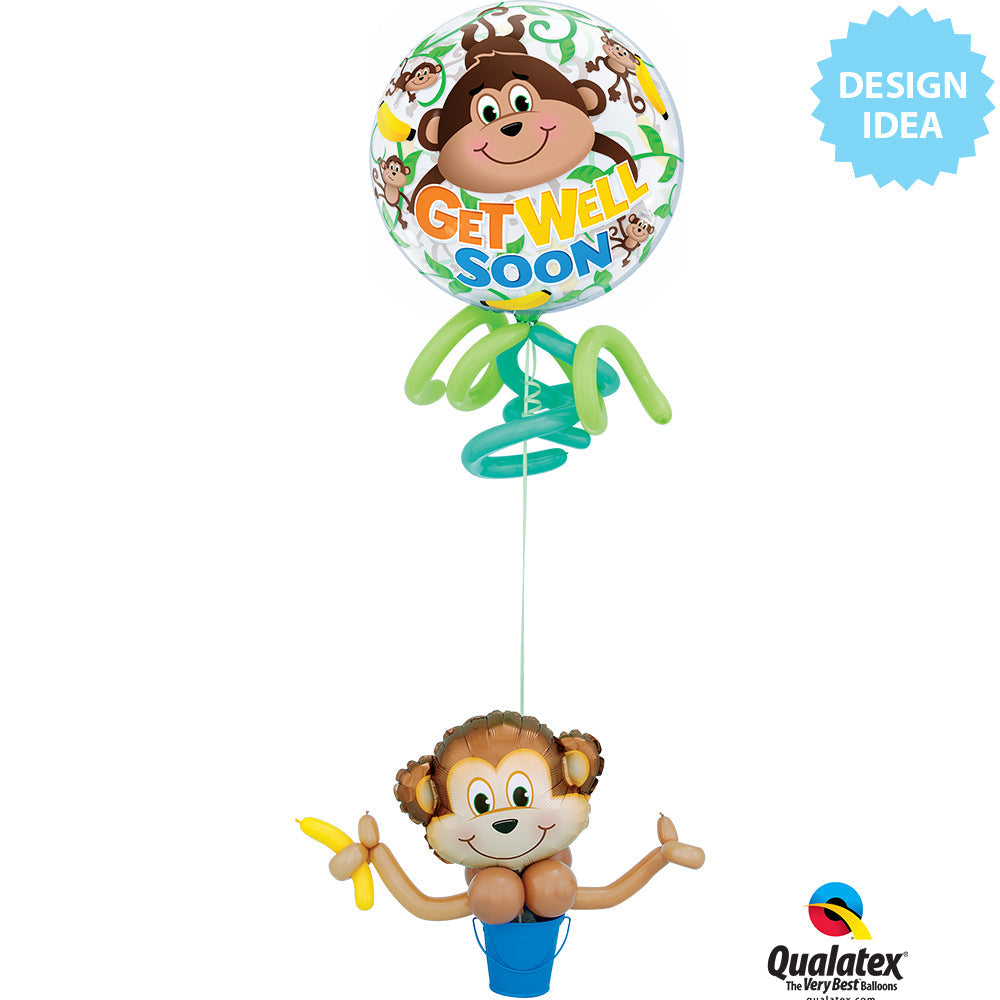 Get Well Monkeys 22″ Bubble Balloon