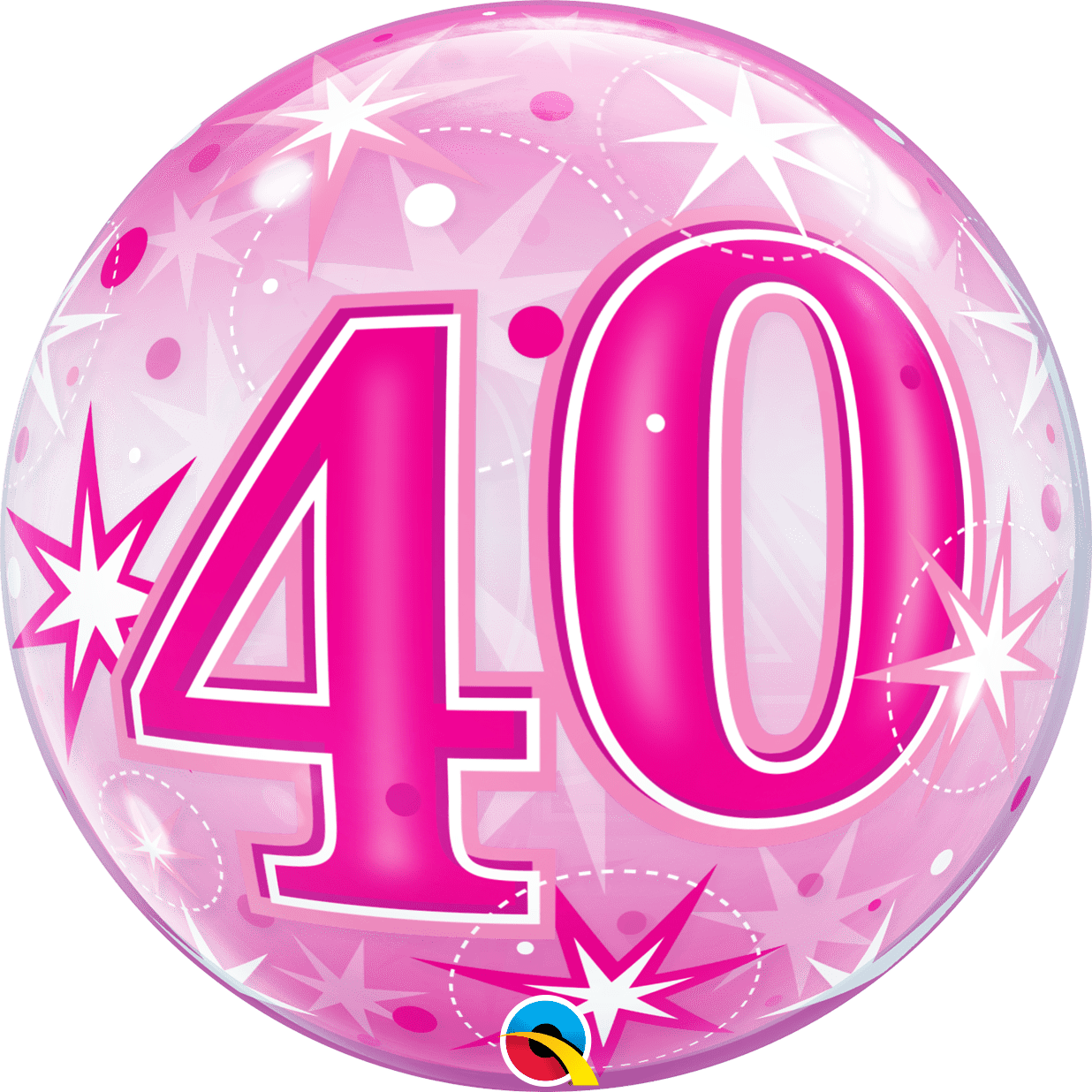 Qualatex 40 Pink Starburst Sparkle 22″ Bubble Balloon