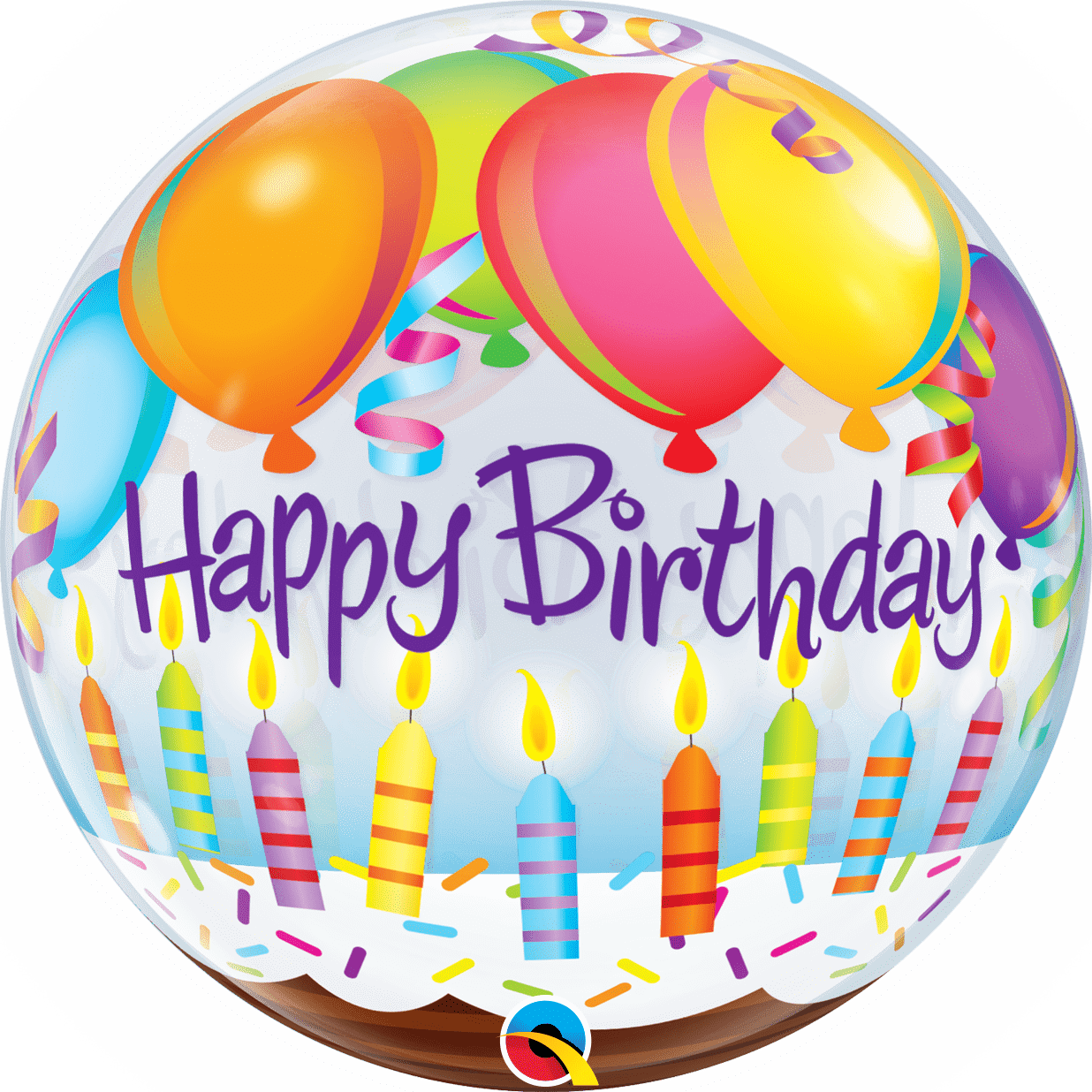Birthday Balloons & Candles 22″ Bubble Balloon